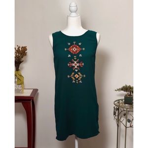 NWOT Ya LA Teal Aztec Pattern Sleeveless Dress